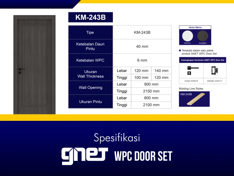 GNET WPC Door Set Tipe KM-243B
