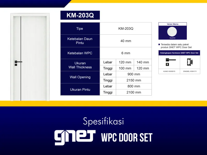 GNET WPC Door Set Tipe KM-203Q