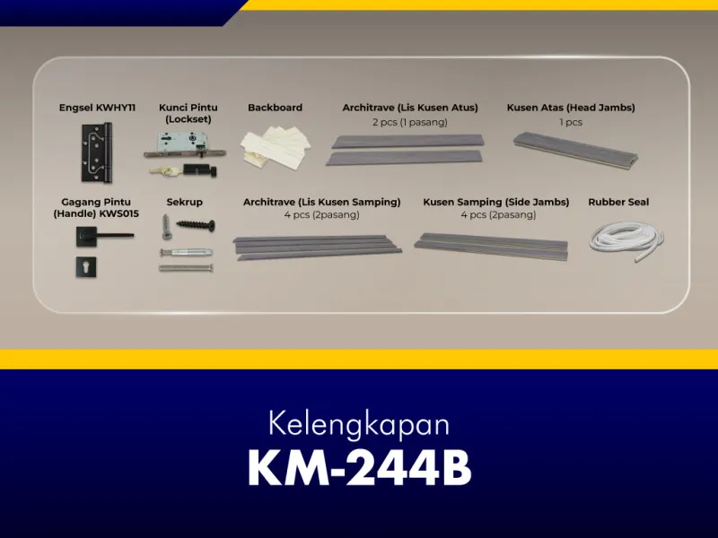 GNET WPC Door Set Tipe KM-244B_Kelengkapan