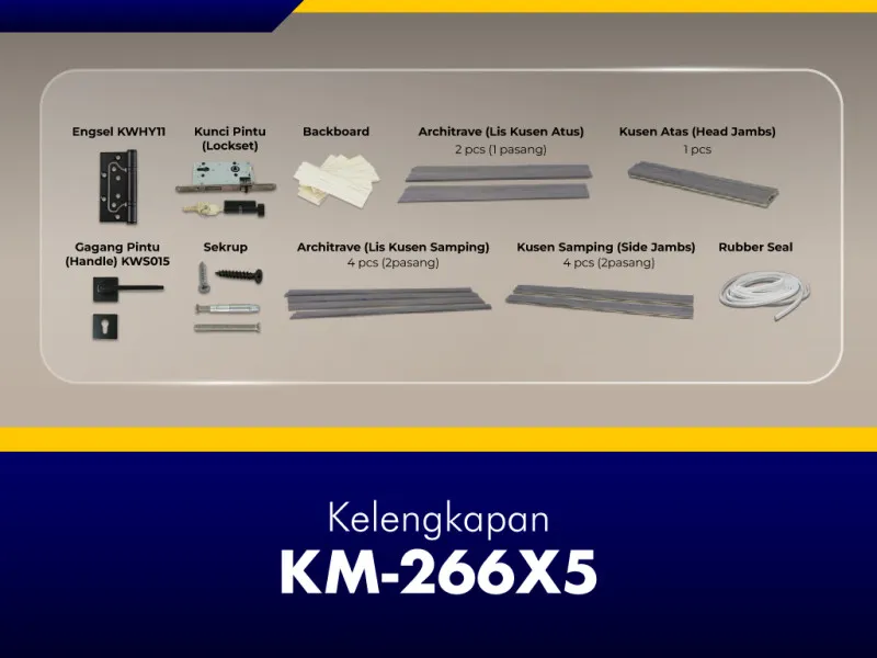 GNET WPC Door Set Tipe KM-266X5_Kelengkapan