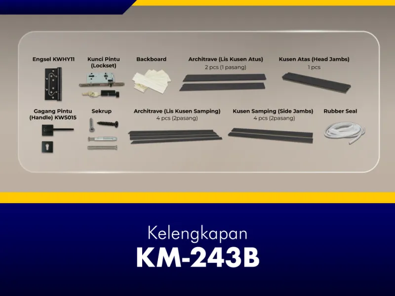 GNET WPC Door Set Tipe KM-243B_Kelengkapan