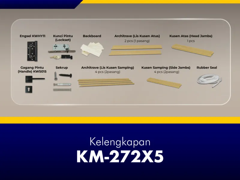 GNET WPC Door Set Tipe KM-272X5_Kelengkapan
