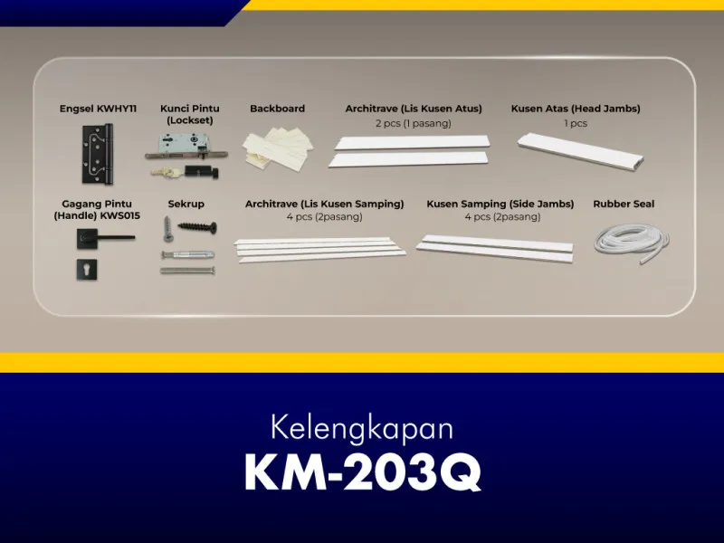 GNET WPC Door Set Tipe KM-203Q_Kelengkapan