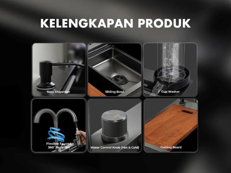 Kelengkapan Produk Kitchen Sink H-8050TS5 BK