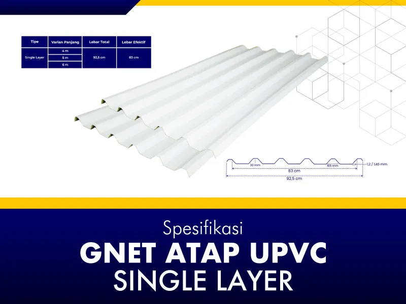 Spesifikasi GNET Atap UPVC Single Layer