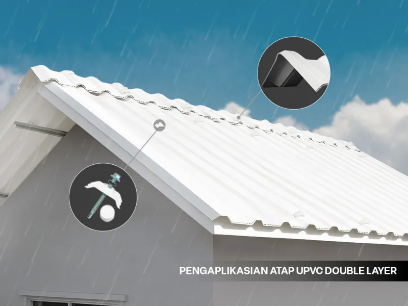 Contoh Pengaplikasian GNET Atap UPVC Double Layer