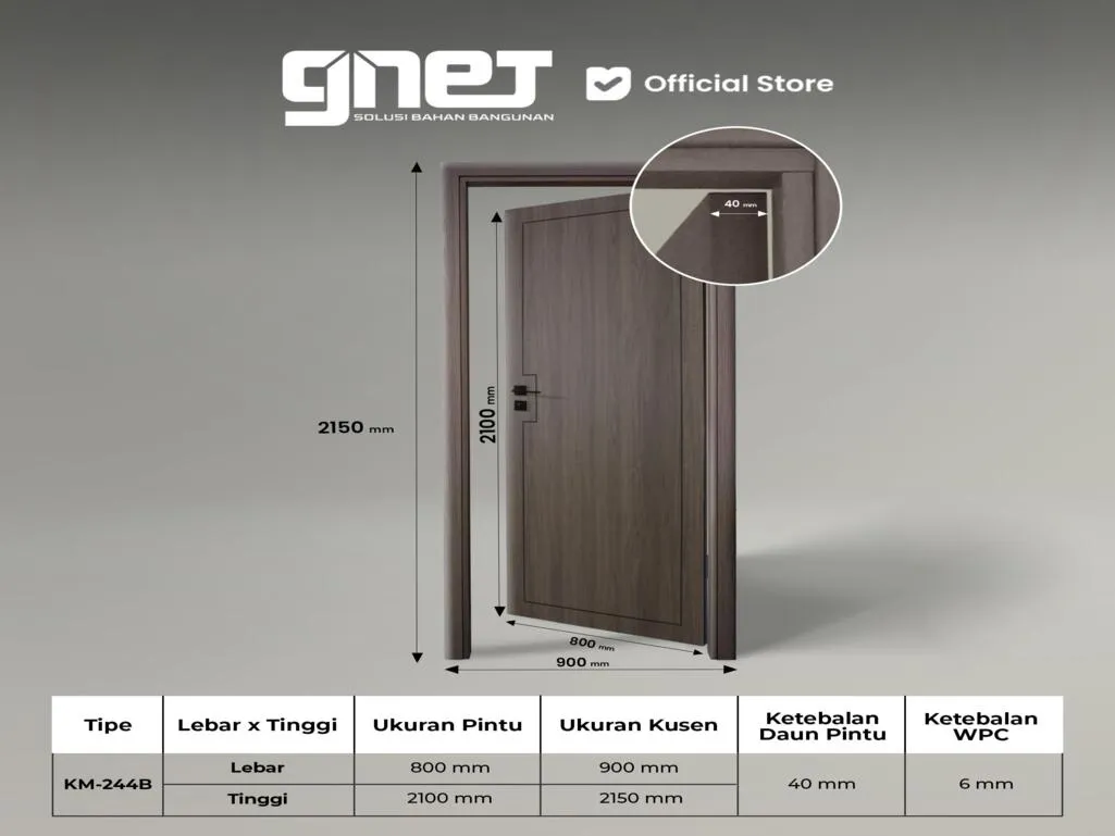 GNET WPC Door Set Tipe KM-266X5 Spesifikasi