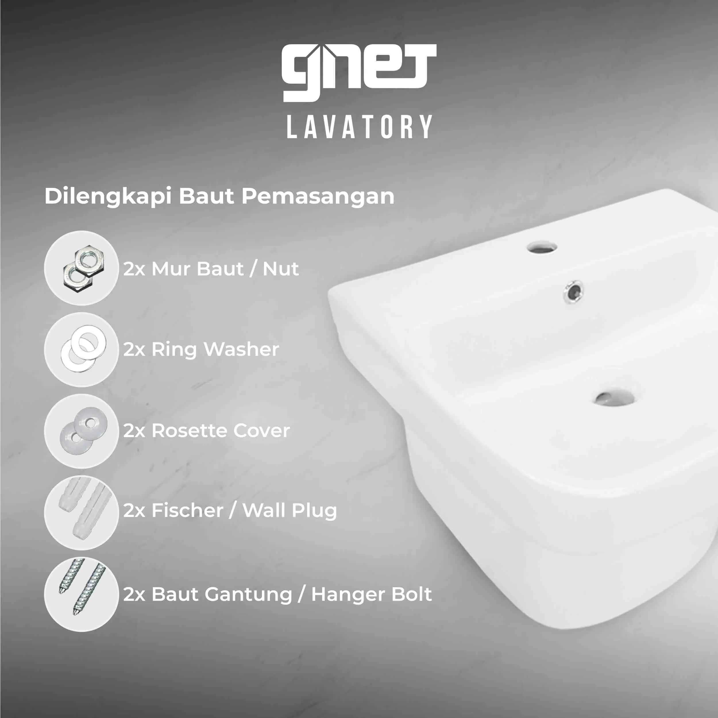 Kelengkapan Virgen Lavatory Tipe B6006 WH