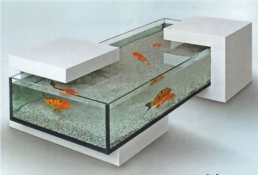 meja aquarium terbuka minimalis